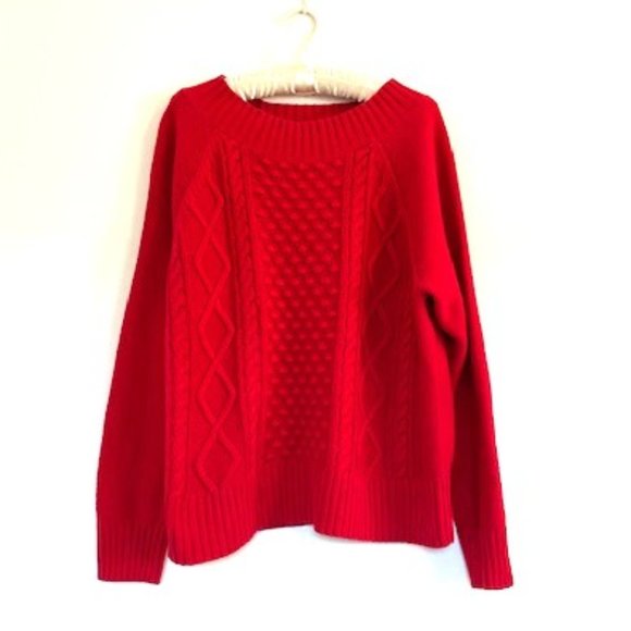 Chaps Red Crew Neck Cotton Sweater - Picture 2 of 5